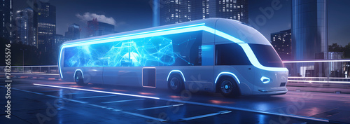 A futuristic electric delivery truck