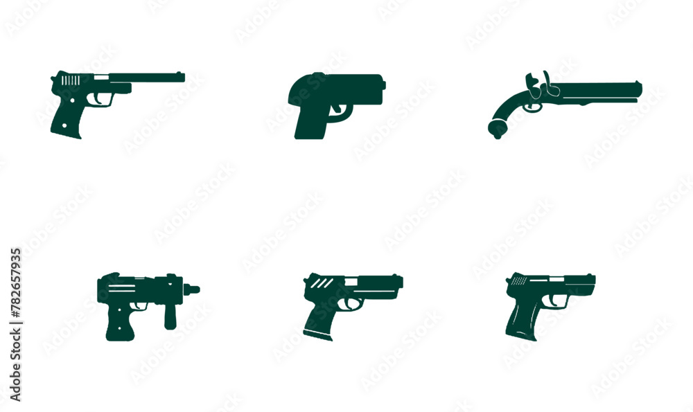 Pistola Vectors Icons Set