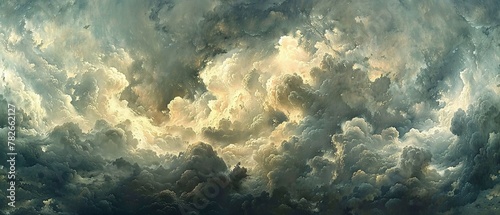 Billowing storm cloud, close up, dark and ominous, detailed texture, dramatic light
