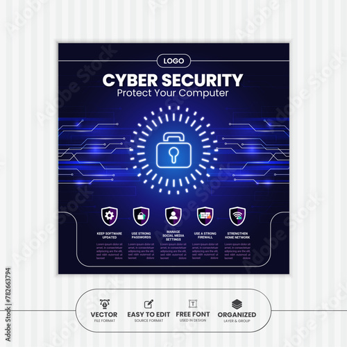 Cyber Security Social Media Post Design.