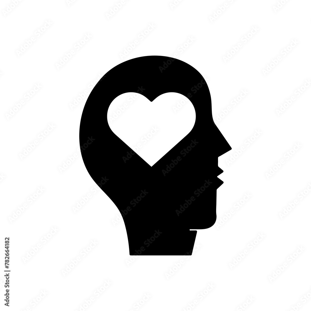 head heart icon. brain process icons simple black trendy style illustration on white background..eps head heart icon. brain process icons simple black trendy style illustration on white background..eps
