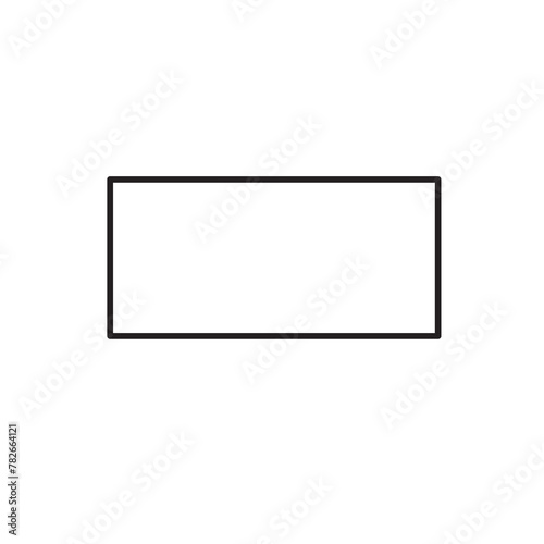 Geometric shapes, rectangle icon. vector flat liner illustration on white background..eps