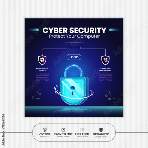 Cyber Security Social Media Post Design.