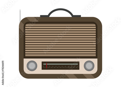 Old radio. Simple flat illustration.