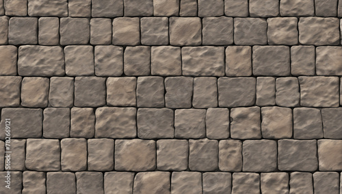 A top-down view texture of stone, resembling a weathered cobblestone pavement. Surface texture of the stones. ULTRA HD 8K