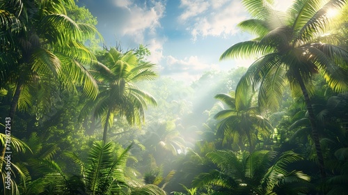 A dreamy canopy of palms stretches over an enchanted jungle kingdom