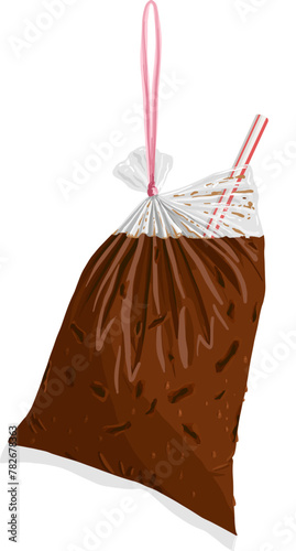 Vector Hand Drawn Illustration Ice Coffee