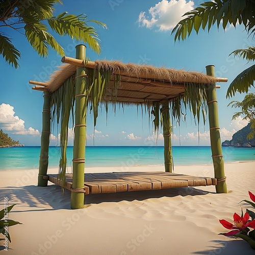 beach stage with palm trees (ID: 782678986)