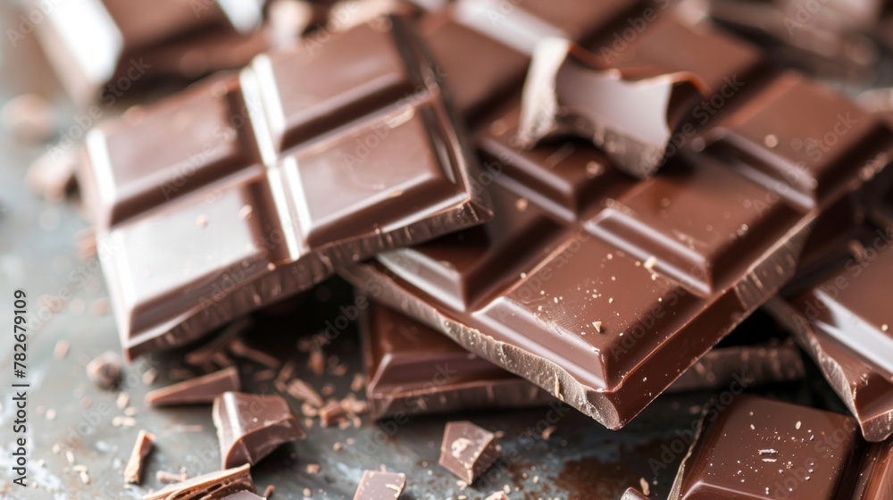 The concept of World Chocolate Day. Various chocolates in dark color. Copy space area for text. Food background The concept of World Chocolate Day. Various chocolates in dark color. Copy space area for text. Food background