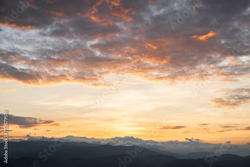 Beautiful sunset sky with clouds © yotrakbutda