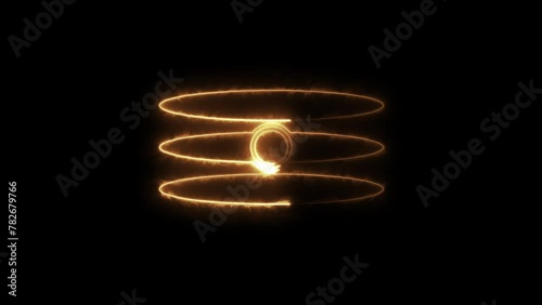 Tripund tilak symbol neon effect , Glow sign effect, Religious symbol animation  photo