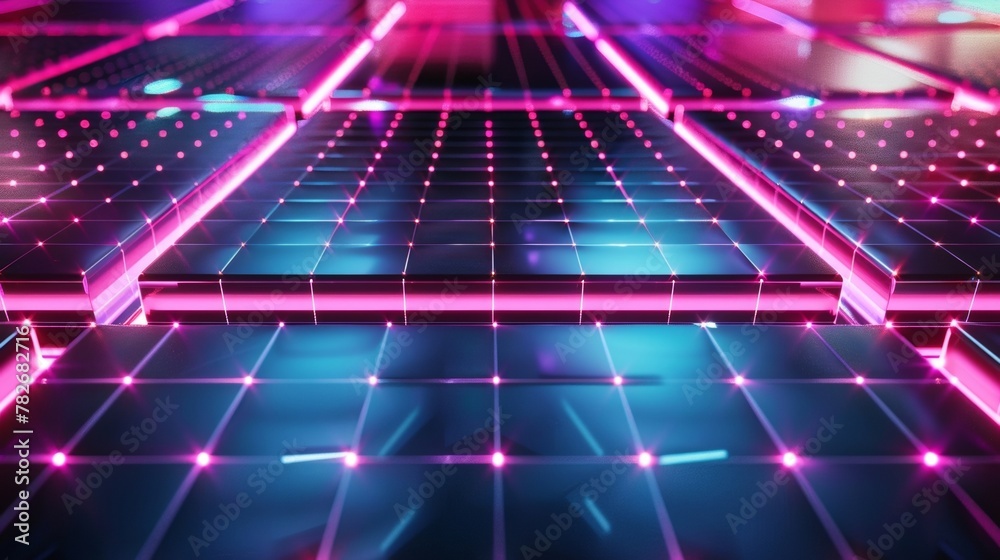 The Neon Matrix podium features a striking display of pulsing neon lights against a sleek black background. The intricate grid pattern . . The Neon Matrix podium features a striking display of pulsing neon lights against a sleek black background. The intricate grid pattern . .