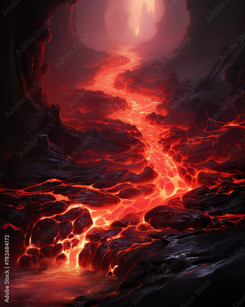 A detailed render of flowing lava, its bright streams cutting through the landscape, isolated on a molten rivers background, capturing the destructive yet mesmerizing beauty of lava flows, A detailed render of flowing lava, its bright streams cutting through the landscape, isolated on a molten rivers background, capturing the destructive yet mesmerizing beauty of lava flows,
