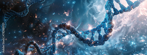 Zero-gravity laboratory genetic engineers float among spiraling DNA helices photo