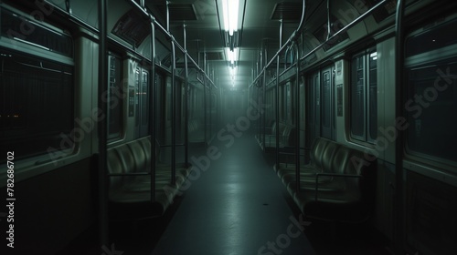 電車 闇 ホラー 不気味 暗い 車内, generative ai