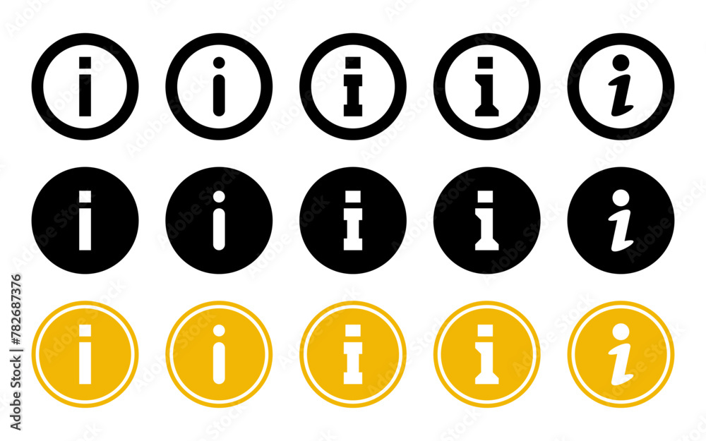 Info Icon Vector Set. Simple Design of Information Button. Illustration for Application, Web, Poster. Info Icon Vector Set. Simple Design of Information Button. Illustration for Application, Web, Poster.