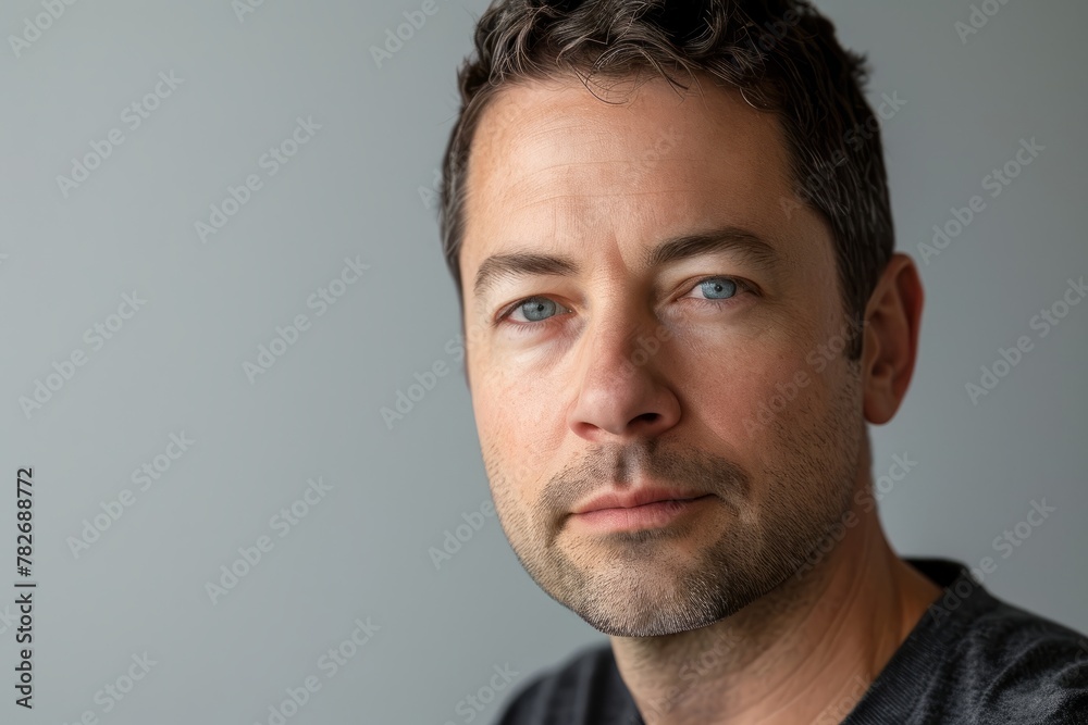 Portrait of a handsome man with beard and mustache looking at camera Portrait of a handsome man with beard and mustache looking at camera