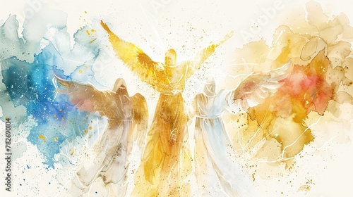 Beatitudes each blessing highlighted with a unique gold watercolor motif photo