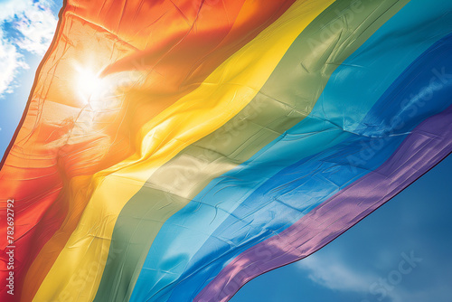 Sunlight Shining Through Rainbow Flag  Hope and LGBTQ  Spirit