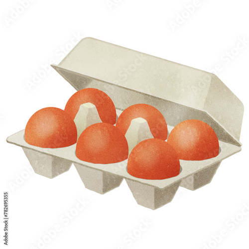 ケースに入った茶色い玉子