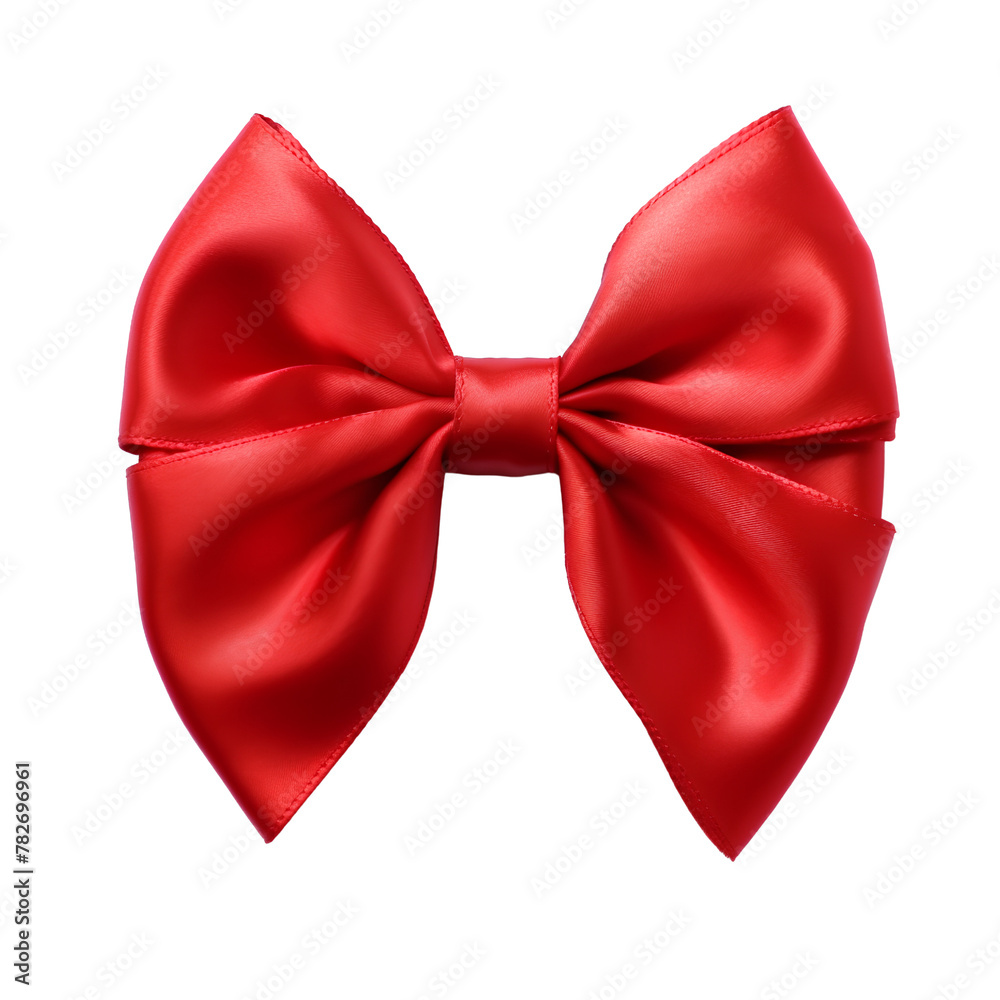 Red bow isolated, no background, transparent background