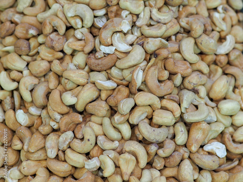 Close-Up: Cashew Nuts on a Light Background, a Symbol of Healthy Eating
