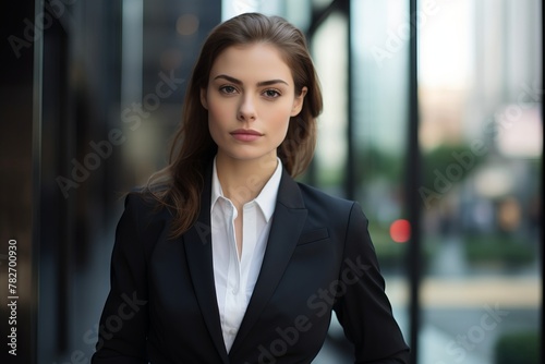 A corporate woman in a professional power suit © KerXing