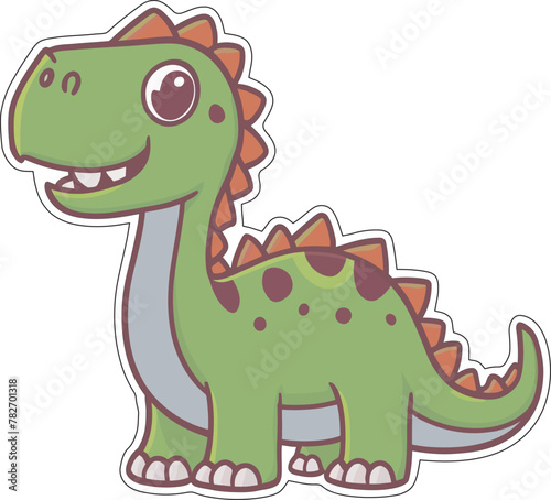 vector illustration  dinosour cartoon sticker