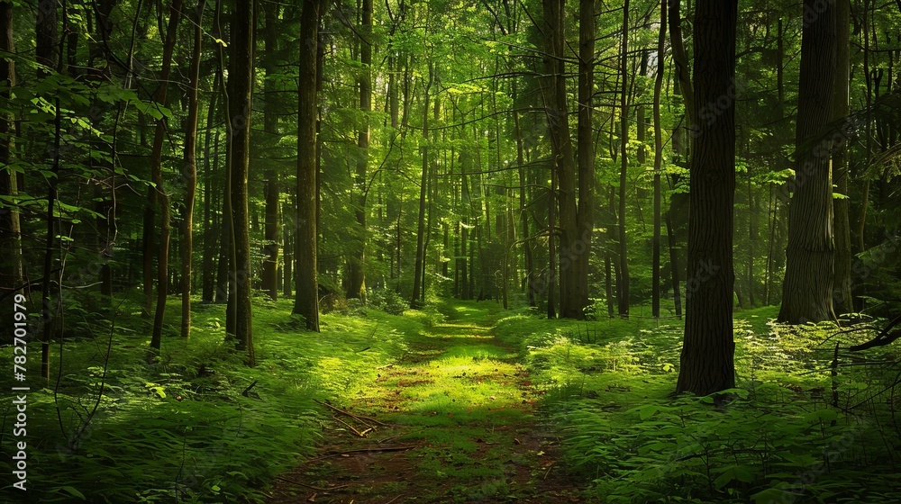 Obraz premium Nature background. View Rainforest Background for International Day of Forests. The mystical nature of the rainforest. Beautiful nature landscape.