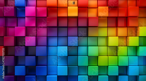 Digital color mosaic square abstract graphic poster web page PPT background photo