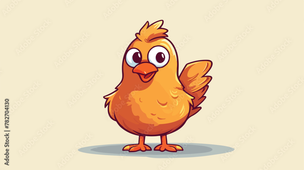 Chicken cartoon character mascot design 2d flat car