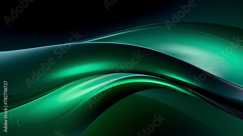 Digital technology green geometric curve abstract poster web page PPT background