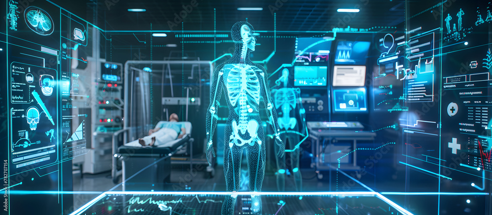 Medical science: Doctors and nurses use holographic technology in their work, examination and treatment. Medical science: Doctors and nurses use holographic technology in their work, examination and treatment.