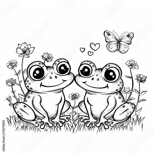 Cute Frog Coloring Page