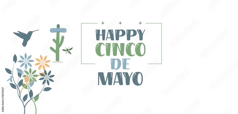 Fototapeta premium Happy Cinco De Mayo Beautiful Design