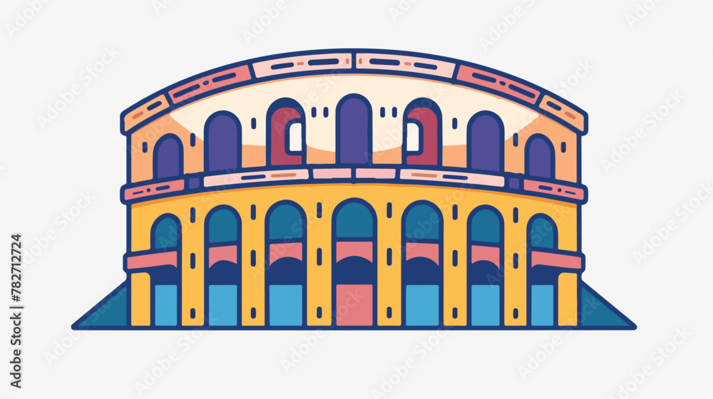 Circle amphitheater icon outline vector. Building a