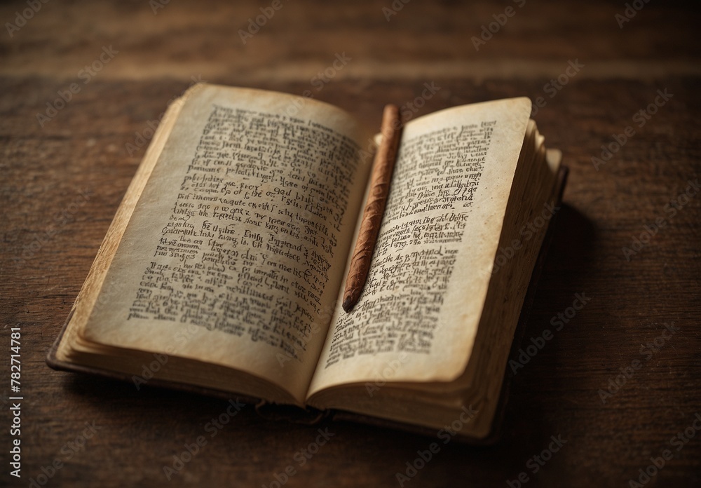 Obraz premium old book and candle