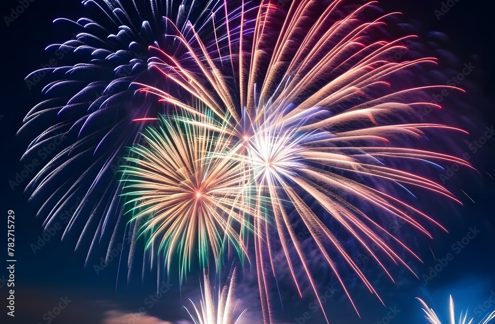 Obraz premium Abstract colored firework background