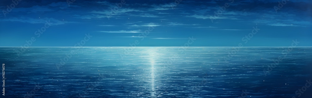 Obraz premium Dreamy sea and sky background horizon, clouds banner