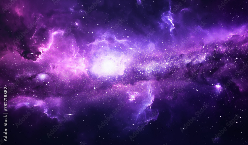 Obraz premium Amazing purple galaxy with stars and nebula background, night sky