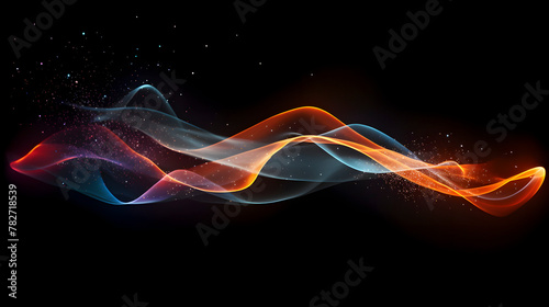 Digital future light stream curve abstract graphic poster web page PPT background