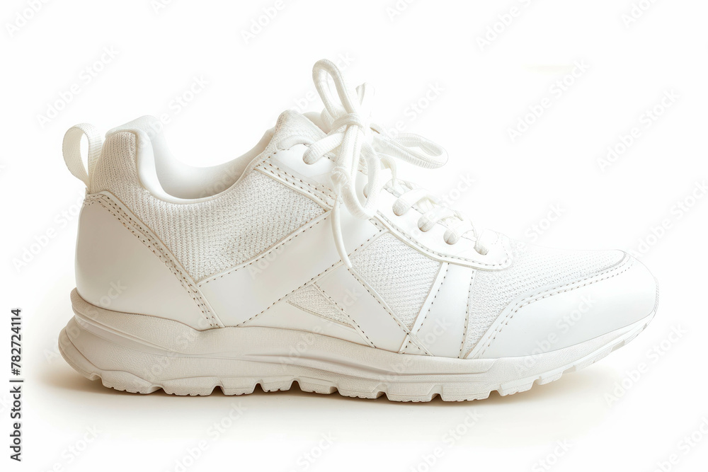 Discover the versatility of white sport shoes in this isolated image. Perfect for workouts or casual outings. AI generative technology elevates visual appeal.
