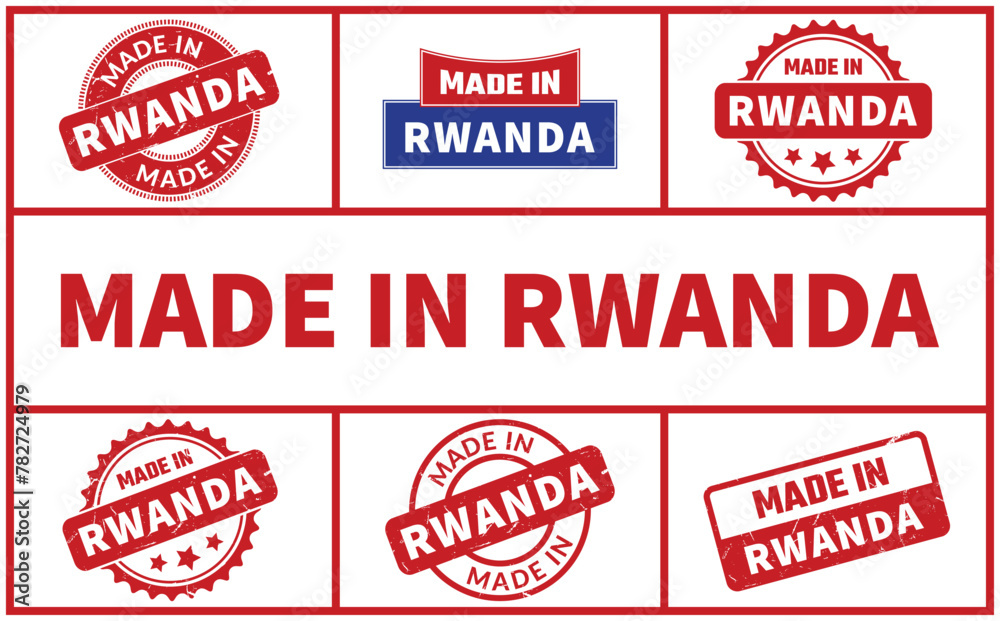 Made In Rwanda Rubber Stamp Set Made In Rwanda Rubber Stamp Set