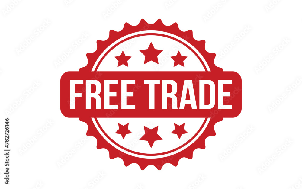 Free Trade rubber grunge stamp seal vector