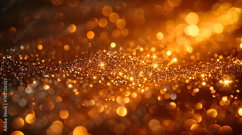 Glittering Gold Bokeh Background, Abstract Festive Decoration, Perfect for Elegant Invitation Cards, Holiday Season Wallpapers, copy space