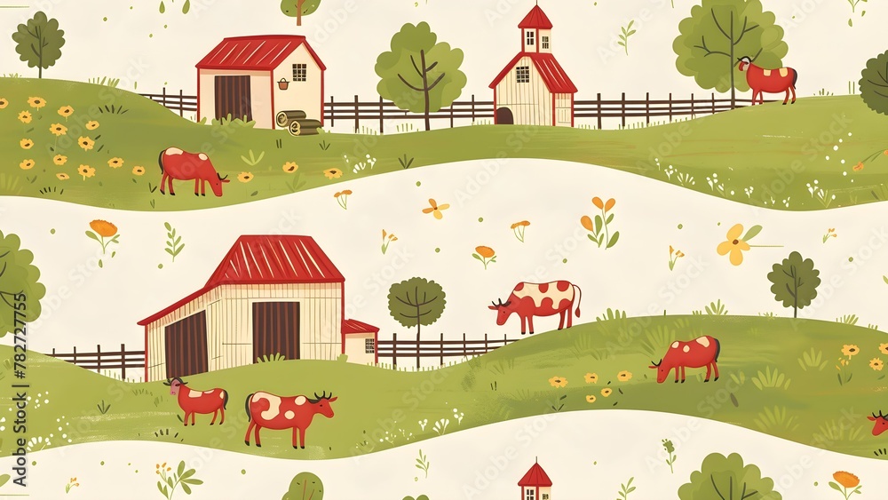 Farm pattern background Farm pattern background