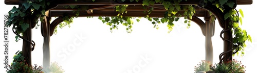 Romantic vinecovered pergola, picturesque, landscape photography, garden idyll photo