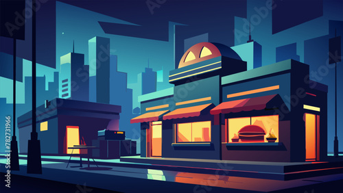 As the city lights begin to fade the neon signs of the late night diners light up in a dazzling display. The smell of greasy burgers and hot