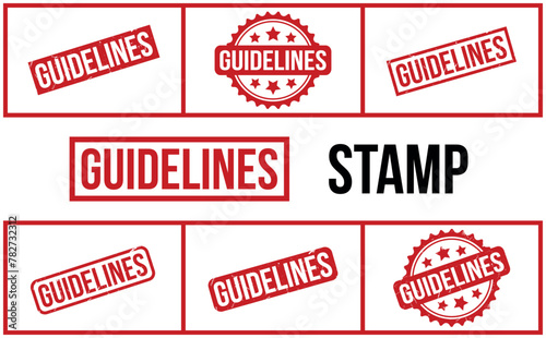 Guidelines Rubber Stamp Set Vector