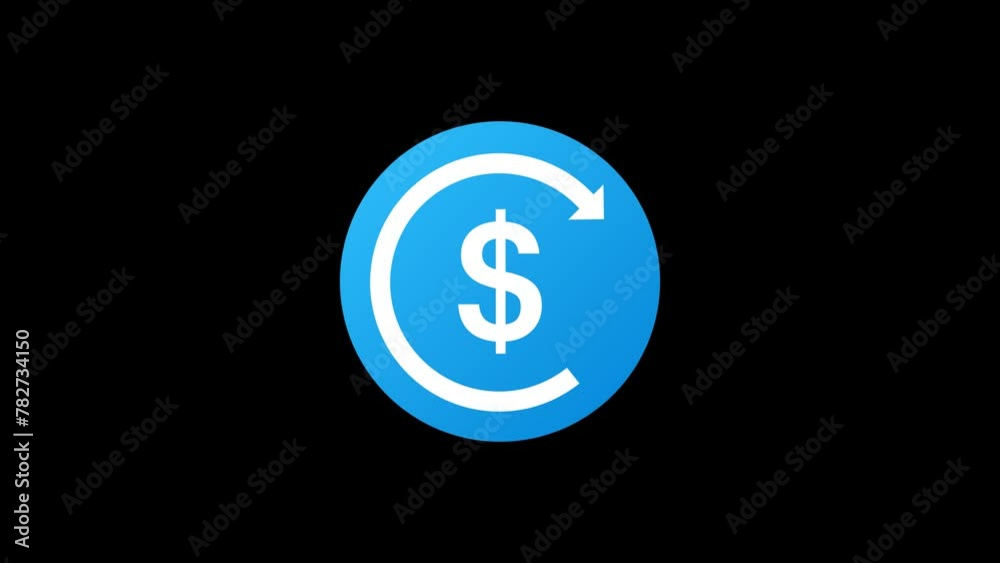 Animated refund money icon. Alpha channel, transparent background. 4K resolution Animated refund money icon. Alpha channel, transparent background. 4K resolution